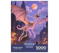 Bone Dragon Skimming Night 1000 Pieces Premium Jigsaw Age 12+ Quirky, Abstract Design, Home Decoration, Educational, Challenging Puzzle Games 70x50cm/1000pcs