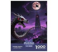Bone Dragon Skimming Night 1000 Pieces Premium Jigsaw Age 14+ for Adults Quirky, Abstract Design, Fun Details, Educational, Challenging 38x26cm/1000pcs