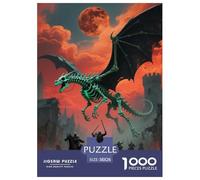 Bone Dragon Skimming Night 1000 Pieces Premium Jigsaw Age 14+ for Adults Quirky, Abstract Design, Home Decoration, Educational, Challenging 38x26cm/1000pcs