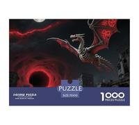 Bone Dragon Skimming Night 1000 Pieces Premium Jigsaw Age 3+ Quirky, Abstract Design, Fun Details, Educational, Challenging 70x50cm/1000pcs