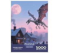 Bone Dragon Skimming Night 1000 Pieces Premium Jigsaw Age 3+ Quirky, Abstract Design, Home Decoration, Educational, Challenging 70x50cm/1000pcs