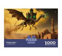 Bone Dragon Skimming Night 1000 Pieces Premium Jigsaw Age 3+ Quirky, Abstract Design, Home Decoration, Educational, Challenging 70x50cm/1000pcs