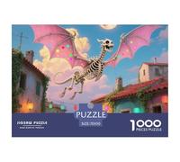Bone Dragon Skimming Night 1000 Pieces Premium Jigsaw Age 3+ Quirky, Abstract Design, Home Decoration, Educational, Challenging Puzzle Games 70x50cm/1000pcs