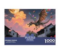 Bone Dragon Skimming Night 1000 Pieces Premium Jigsaw for Adults Gifts Quirky, Abstract Design, Home Decoration, Educational, Challenging 38x26cm/1000pcs