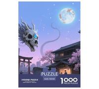 Bone Dragon Skimming Night 1000 Pieces Premium Jigsaw for Adults Gifts Quirky, Abstract Design, Home Decoration, Educational, Challenging 70x50cm/1000pcs
