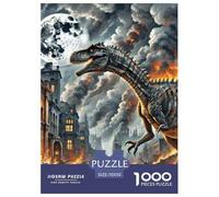Bone Dragon Skimming Night 1000 Pieces Premium Jigsaw for Adults Quirky, Abstract Design, Home Decoration, Educational, Challenging Puzzle Games 70x50cm/1000pcs