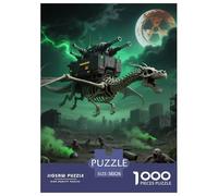 Bone Dragon Skimming Night 1000 Pieces Premium Jigsaw for Adults Quirky, Abstract Design, Home Decoration, Educational, Challenging Puzzle Games 38x26cm/1000pcs