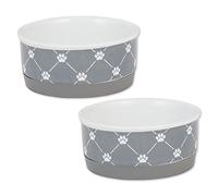 Bone Dry Ceramic Pet Collection Trellis, Small Set, 4.25x2, Gray, 2 Piece