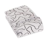 Bone Dry Embossed Bone Print Pet Blanket, 36x48, Black
