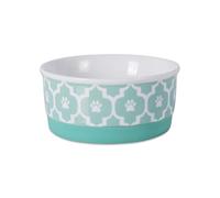 Bone Dry Lattice Collection Pet Bowl & Canister, Small, 4.25x2", Aqua