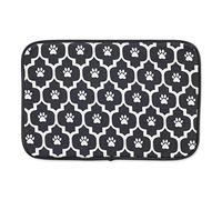 Bone Dry Machine Washable, Ultra Absorbent Pet Mat, Small, 12x18, Black/Off-White Lattice