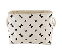 Bone Dry Paw and Bone Print, Cotton, Black, Medium Rectangle
