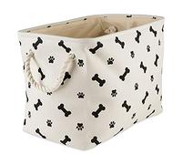 Bone Dry Paw and Bone Print, Polyester, Black, Small Rectangle, 14x8x9