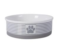 Bone Dry Paw & Patch Ceramic Pet Collection, Large Bowl, 7.5x2.4, Gray