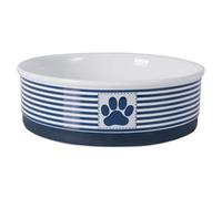 Bone Dry Paw & Patch Ceramic Pet Collection, Large Bowl, 7.5x2.4, Nautical Blue