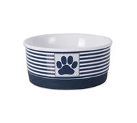 Bone Dry Paw & Patch Ceramic Pet Collection, Small Bowl, 4.25x2", Nautical Blue