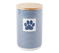Bone Dry Paw & Patch Ceramic Pet Collection, Treat Canister, 4x6.5, Nautical Blue