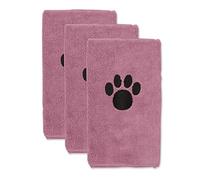 Bone Dry Pet Grooming Towel Collection Absorbent Microfiber Drying Set, 15x30, Embroidered Rose, 3 Count
