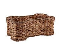 Bone Dry Pet Storage Collection Bone Shape Hyacinth Toy Basket, Dark Brown, Large