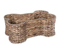 Bone Dry Pet Storage Collection Bone Shape Hyacinth Toy Basket, Natural, Small