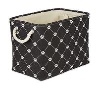 Bone Dry Pet Storage Paw and Bone, Trellis Collection, Medium Rectangle, 16x10x12, Black