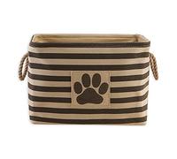 Bone Dry Striped Paw Patch Bin, Medium Rectangle, Brown
