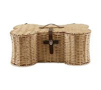 Bone Dry Toy Basket, Polypropylene, Beige Plastic Wicker, Large, 24x15x9