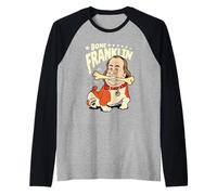Bone Franklin Bulldog Founding Father Patriotism Raglan Baseball Tee