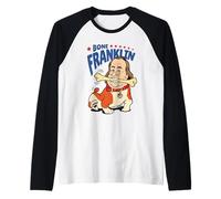 Bone Franklin Patriotic Bulldog 4th of July Raglan Baseball Tee