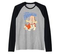 Bone Franklin Patriotic Bulldog Founding Father Raglan Baseball Tee