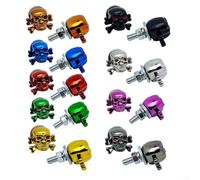 Bone Head License Plate Screws for Vehicles and Motorcycles with M6 Thread, ABS Plastic and Rust-Resistant Carbon Steel Construction, Secure Fastening Solution (Set)