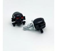 Bone Head License Plate Screws for Vehicles and Motorcycles with M6 Thread, ABS Plastic and Rust-Resistant Carbon Steel Construction, Secure Fastening Solution (black)