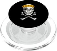 Bone Head Skull Wearing Sunflower Wreath Crossbone Halloween PopSockets PopGrip for MagSafe