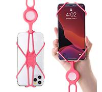 BONE Lanyard Phone Tie 2, Cell Phone Lanyard Neck Phone Strap Upgraded for iPhone 14 13 12 11 Mini Plus Pro Max Samsung Galaxy S Pixel, Smartphone Case Silicone Straps (Pink / 4-6.7 inch)