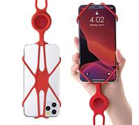 BONE Lanyard Phone Tie 2, Cell Phone Lanyard Neck Phone Strap Upgraded for iPhone 14 13 12 11 Mini Plus Pro Max Samsung Galaxy S Pixel, Smartphone Case Silicone Straps (Red / 4-6.7 inch)