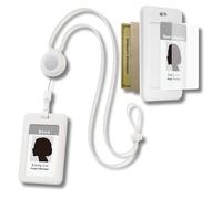 【Bone】 Lanyard Retractable Badge Holder - ID Badge Holders with Slim Case, Large Capacity, Multiple Cards Slot,Interchangeable Lanyard Strap (White)