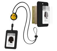 【Bone】 Lanyard Retractable Badge Holder - ID Badge Holders with Slim Case, Large Capacity, Multiple Cards Slot,Interchangeable Lanyard Strap (Patti Duck)