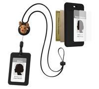 【Bone】 Lanyard Retractable Badge Holder - ID Badge Holders with Slim Case, Large Capacity, Multiple Cards Slot,Interchangeable Lanyard Strap (Mr. Deer)