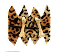 Bone & Leopard Fur Bracelets Caveman Jewellery for Fancy Dress Costumes Accessories Accessory