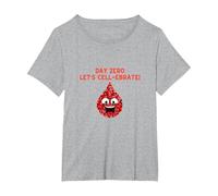 Bone Marrow Transplant Day-Zero Cancer Fighter Tops & Gear T-Shirt, Women's Plus, Heather Grey, 6X