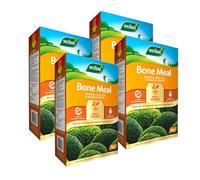 Bone Meal Plant Feed Fertiliser - Pack of 4 Easy to Use Plant Food 4kg Bonemeal Granules for Garden Plants with Topline Card. Rich in Calcium for Healthy Strong New Growth. Ideal for Trees and Shrubs.