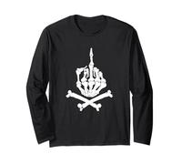 Bone Middle Finger Long Sleeve T-Shirt