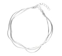 Bone Multi Layer Triple Strand Design Women's Bracelet Necklace Earrings Set (Silver, One Size)
