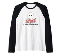 Bone Shaking Ride Halloween Ghost Driving Race Car Fun Raglan Baseball Tee