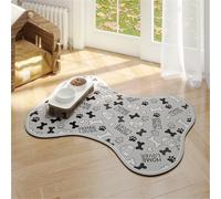 Bone Shape Dog Cat Food Mat Paw Letters Patterns Dogs Bowl Mat Non-Slip Pet Waterproof Cats And Dog Feeding Mats Pets Placemat Waterproof Tray Cushion Keep Floors Clean (Khaki,40x60 cm)