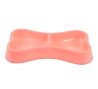 Bone Shape Plastic Pet Food Feeding Dish for Cats Red