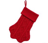 Bone Shaped Christmas Stockings 3 Pack Knitted Socks | Large pet family hanging covers hang on mantel tree for holiday bags festive decor set