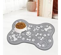 Bone Shaped Pet Feeding Mat 40x30cm Quick Absorb Water Bowl Placemat with Non Slip Rubber Backing, Stain Resistant Diatomaceous Earth Leather Dog Cat Food Tray for Floor Protector