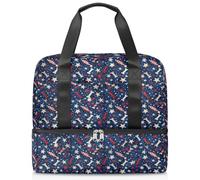 Bone Stars Stripes Sports Duffle Bag for Women Men Kirls Boys Girls 21 L Weekend Overnight Bags Wet Seperated Tote Bag for Travel Gym Yoga