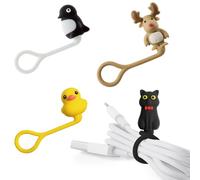 【Bone】 Style Q Cord Ties Multi-Purpose Silicone Reusable Cable Ties, Cute